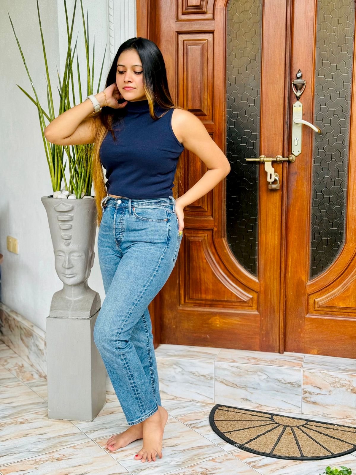 Ladies High Waist Straight Leg Jeans | Classic Denim Fit - Image 3