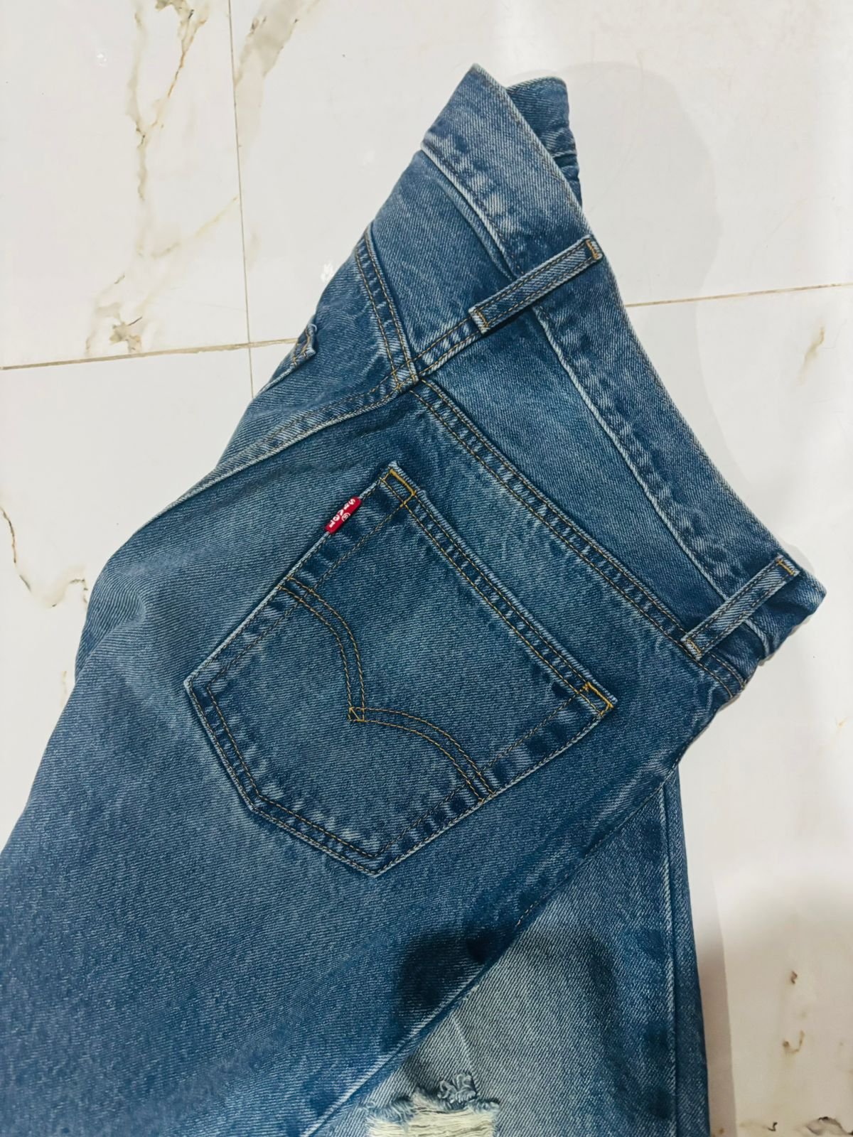 Straight Leg Ripped Jeans | Women's Distressed Denim - Image 2