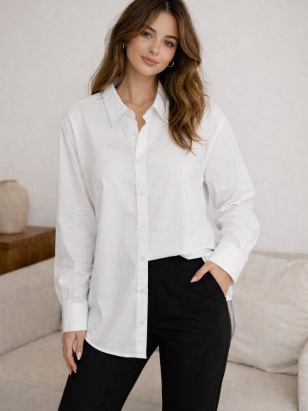Ladies Cotton Oversized Shirt Blouse | Women's Comfort Top