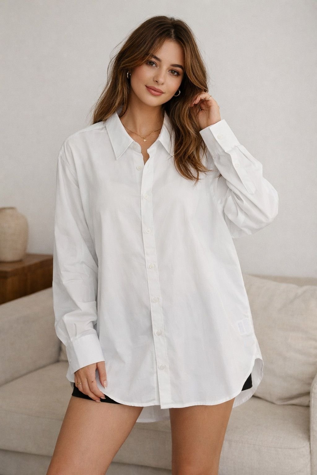 Ladies Cotton Oversized Shirt Blouse | Women's Comfort Top - Image 4