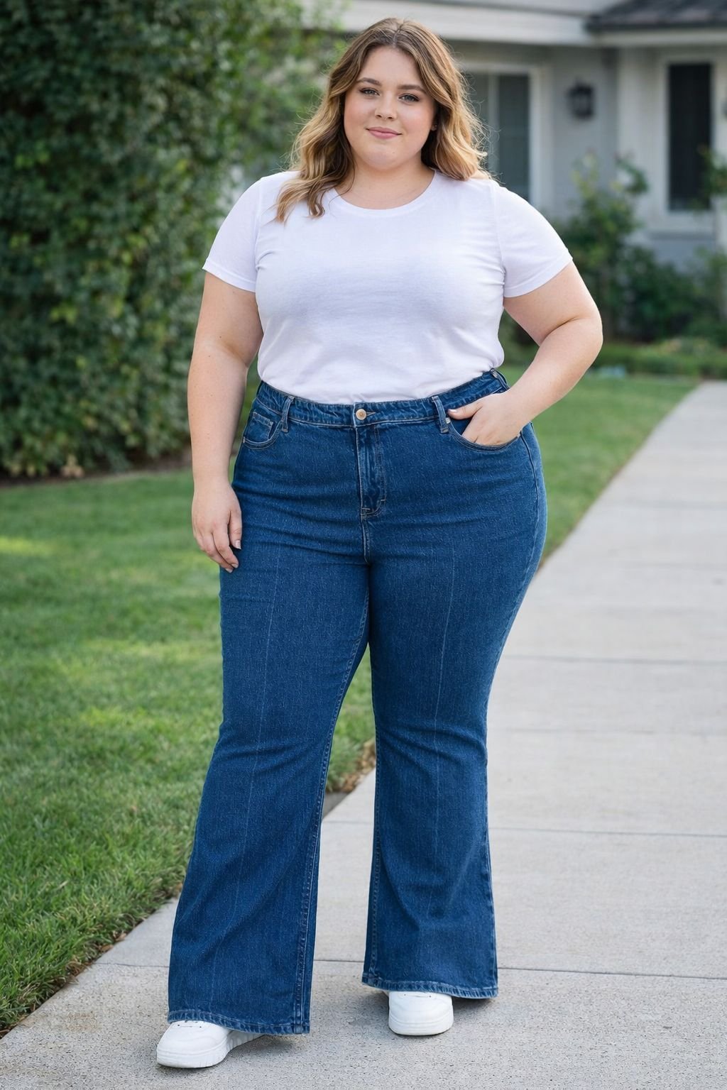 Ladies Stretch Boot Cut Jeans | Plus Size Curvy Fit - Image 3
