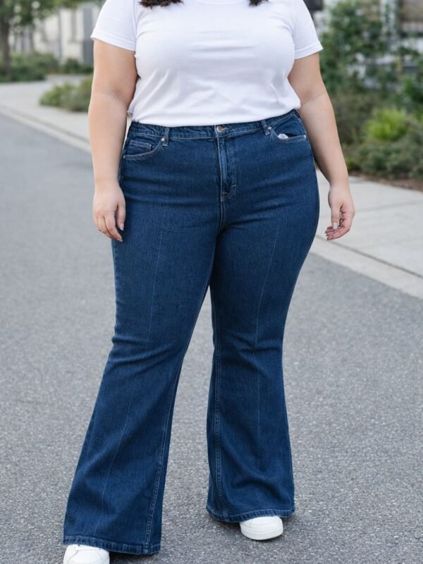 Ladies Stretch Boot Cut Jeans | Plus Size Curvy Fit