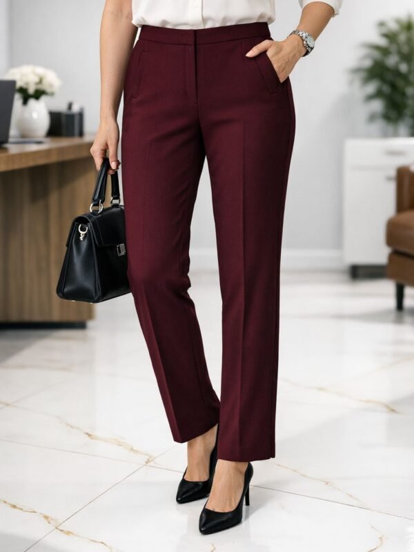 Ladies High Waist Office Pants | Women's Work Trousers