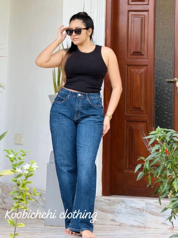 Dark Blue Straight Relax Jeans | Women's Relaxed Denim