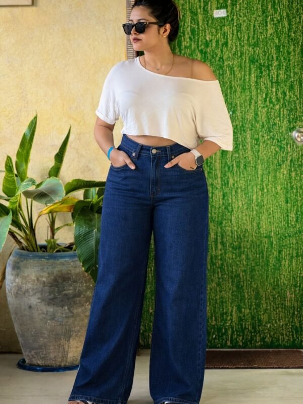 High Waist Cinch Baggy Jeans | Adjustable Waist Denim